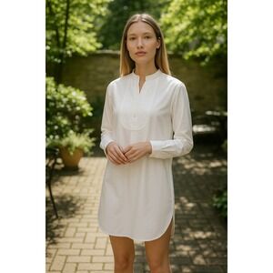 Polo Ralph Lauren White Bib Front Tunic Shirt NWT Women's Size‎ 2 Long Popover